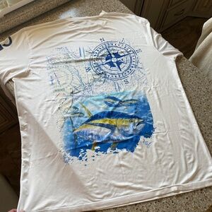 Mens XXL SPF Swim Fishing Sun Protection Shirt Charming Cedar Key Florida